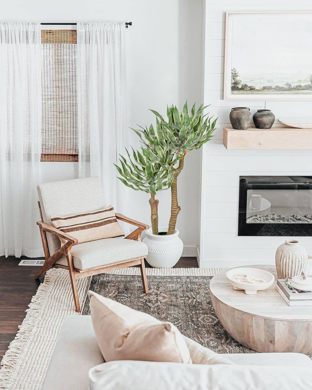 3Ft Tall Artificial Agave Plants Fake Plants Large Yucca Elephantipes in Pots Agave Americana Artificial Tree for Home Office Décor