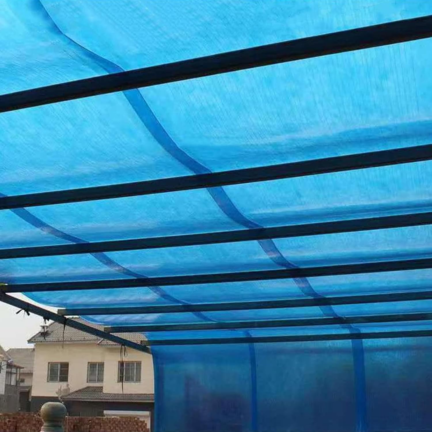 Polycarbonate Roofing Sheet,1mm Glassfiber Solid Sheet,Insulation,UV Protected,for Greenhouse Canopy Carport Stadiums Bus Shelters Replacement Panels (0.5x3.0M(1.6x9.8ft))