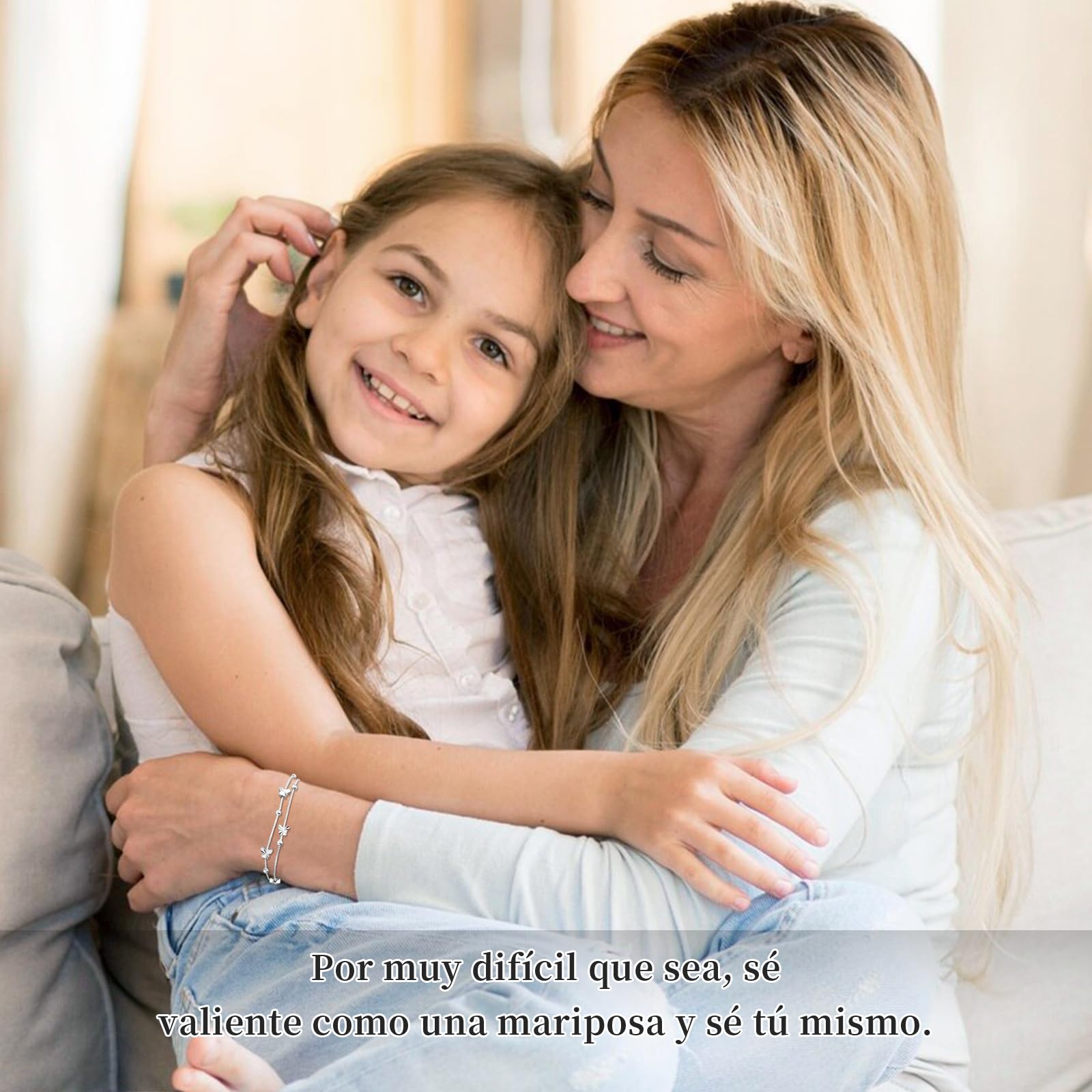 YELUWA Regalos Originales para Mujer, Regalo Dia de la Madre Pulsera Plata Mujer Regalo Cumpleaños Amiga Navidad Regalos Amiga Hermana Novia Cumpleaños Pulsera Mama Mamá e Hija Abuela Niña Sobrina Tía
