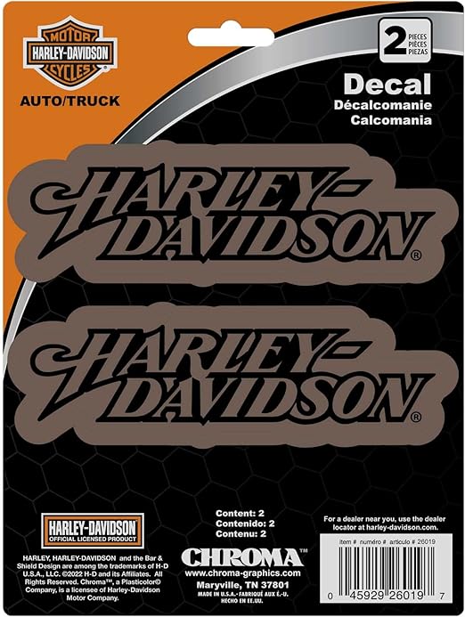 CHROMA 26019 HarleyDavidson Text in Bronze 2pc Decal