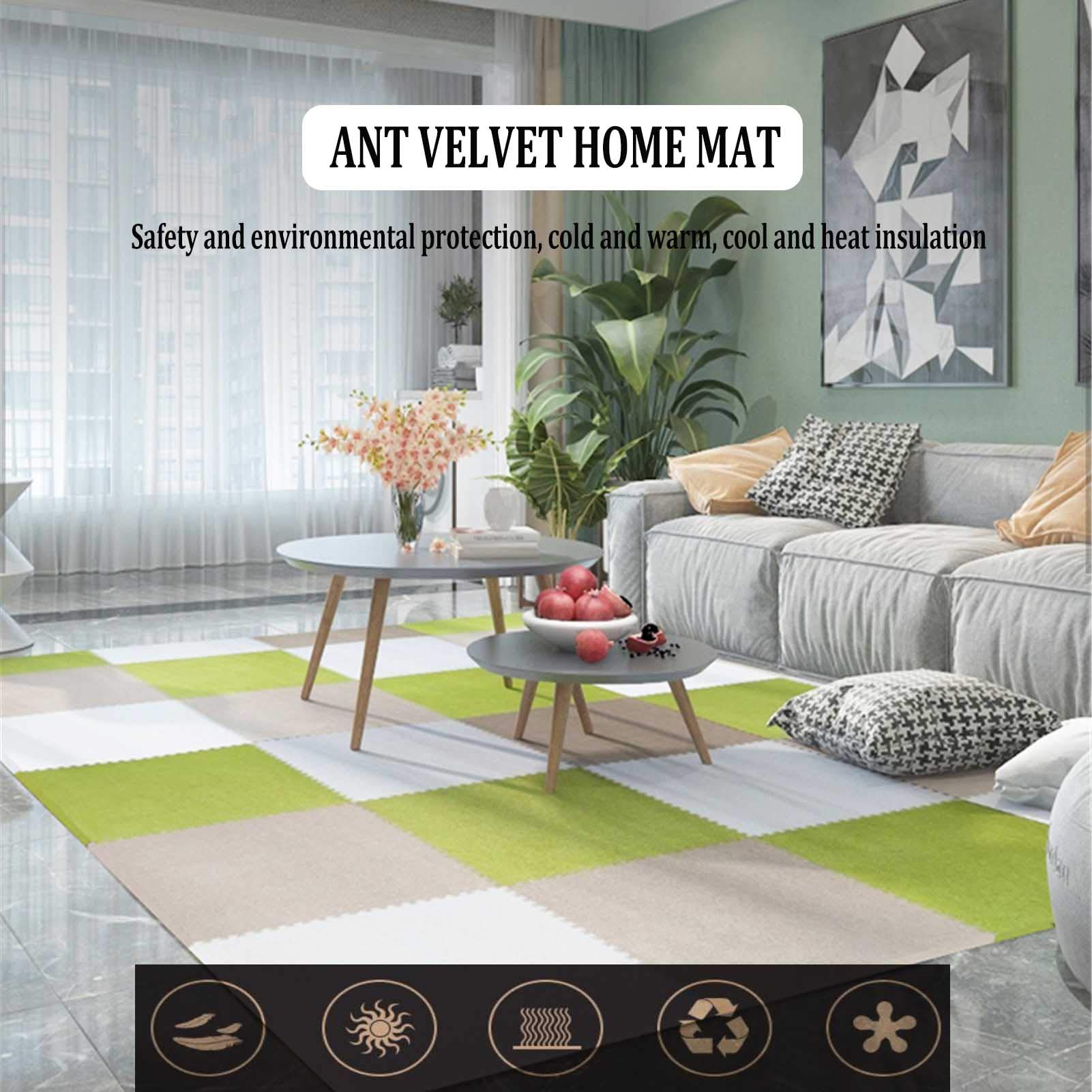 Tappetino in Schiuma da Gioco Puzzle per Bambini, Tappetini Striscianti in Peluche Spesso Adatti per Area Giochi per Bambini, Camera da Letto, Soggiorno, Palestra (23 "X 23"),Gray+Dark Gray,4