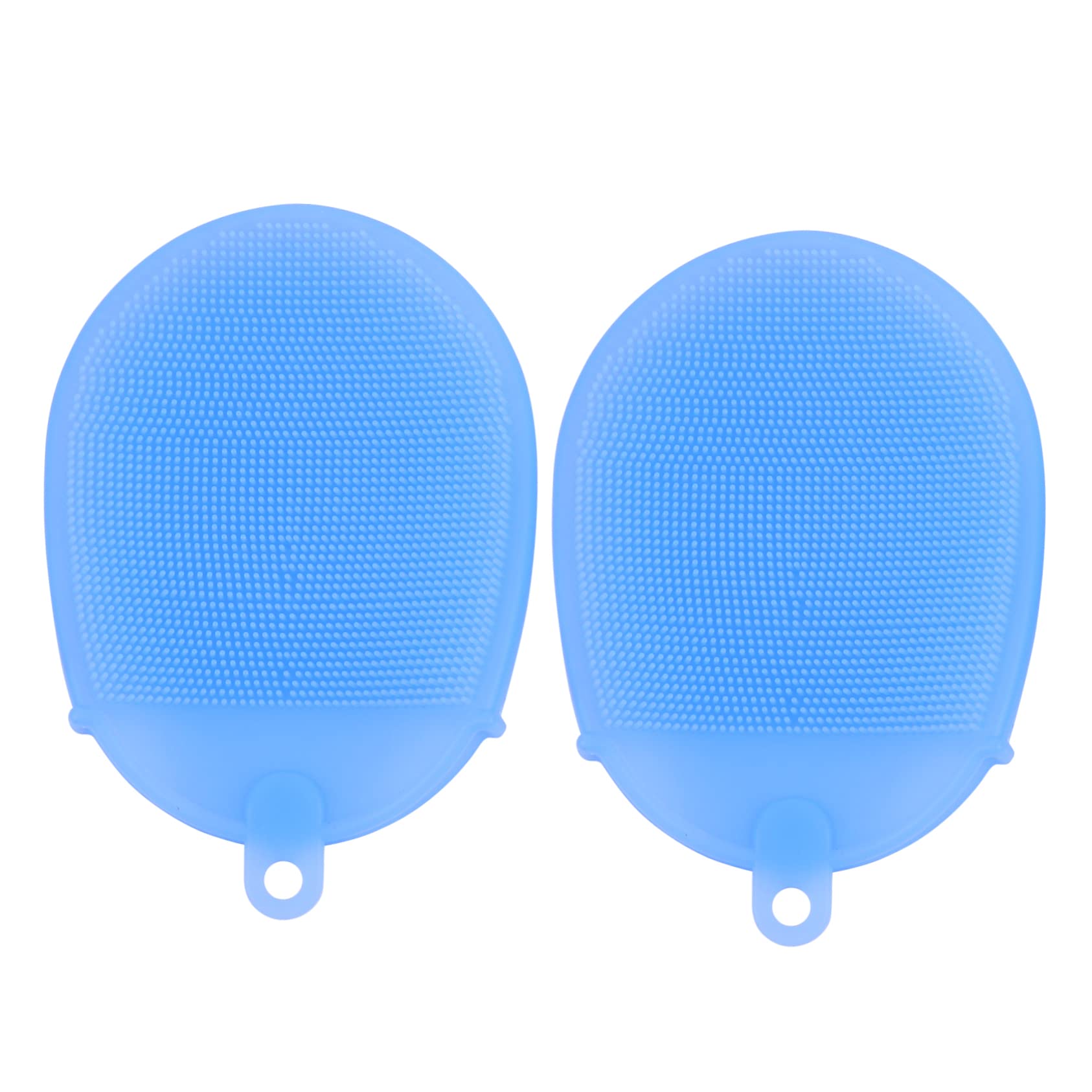 Cepillo de Baño de Silicona Azul, 2 Piezas para Limpieza Corporal | Masaje y Limpieza Profunda de Piel, Secado Rápido, Formato Compacto para Bolsa de Gimnasio