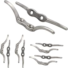 10-piece Set of 2.5-inch Rope Cleats, 316 Stainless Steel Marine-Grade Cleats with mounting Screws