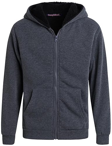 Boys Hoodies - Cozy Soft Fleece Sherpa Lined Zip Up