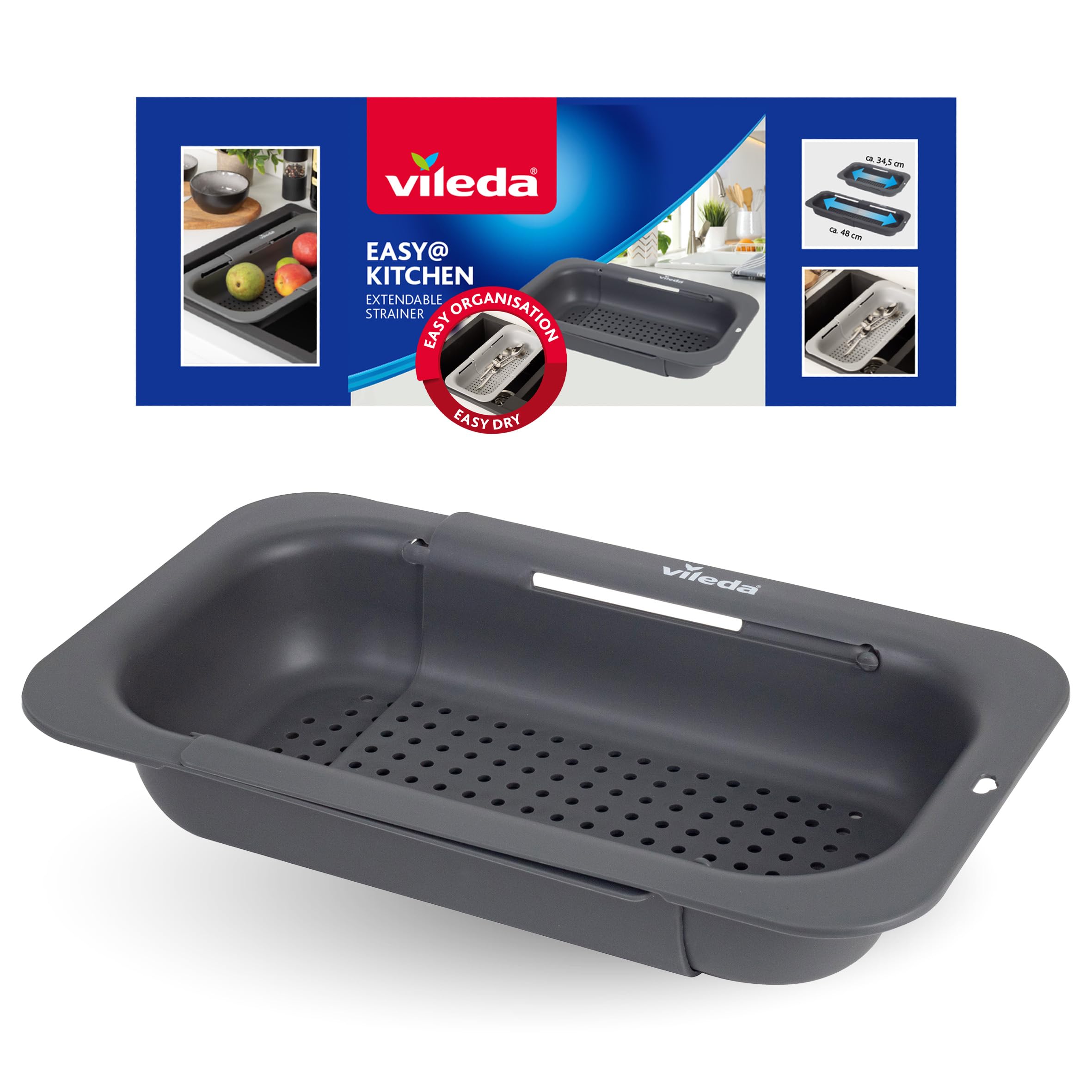 Domonic Home Scolapasta Pieghevole Da Lavello In Cucina | Set Con Colino A Clip Per Pentole | Estensibile Da 36,8 A 49,5 Cm, Verde