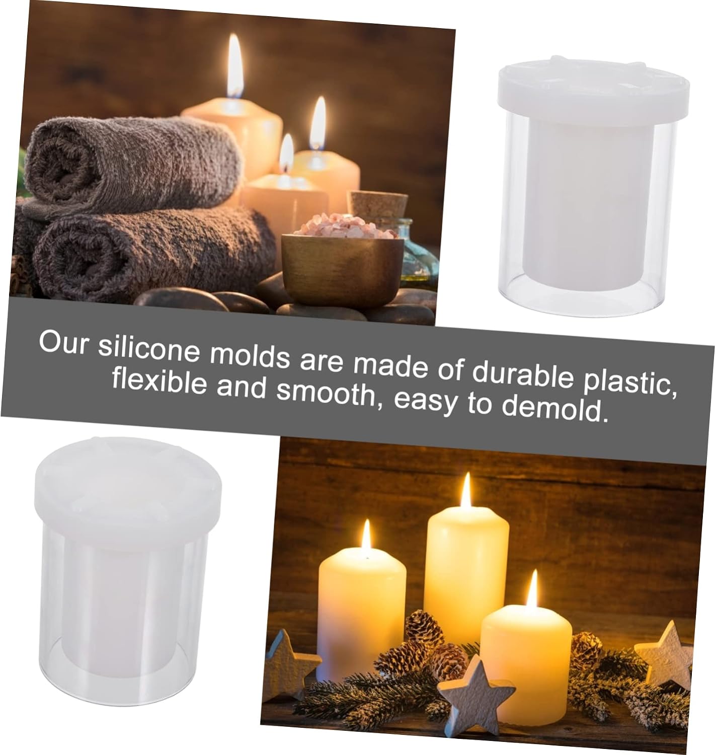 DIY Flexible Mold Smooth Hollow Plastic Candle for Candle Making