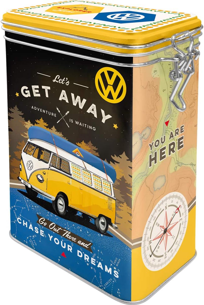 Nostalgic-Art 31102 Volkswagen VW Bus - Let’s get Away!Storgage Tin