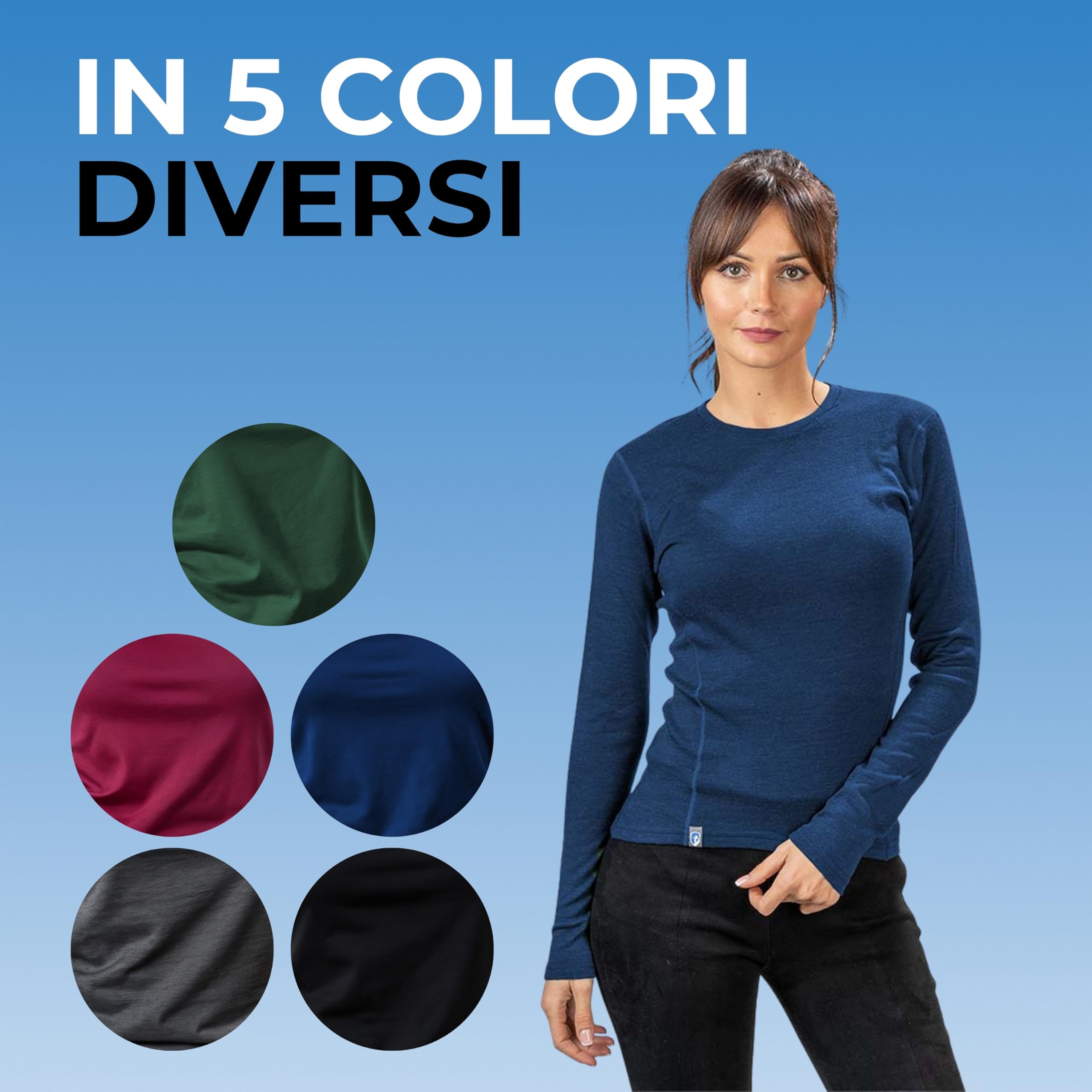 ALPIN LOACKER Maglie Lunghe Donna in Lana Merino - Maglietta e Intimo Termico per Sport e attività Outdoor