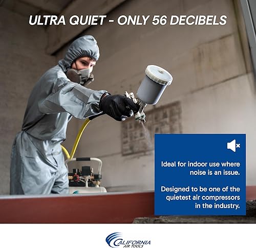 Miniatura 3 de California Air Tools CAT-1P1060S Ligero y silencioso compresor de aire portátil, color plata