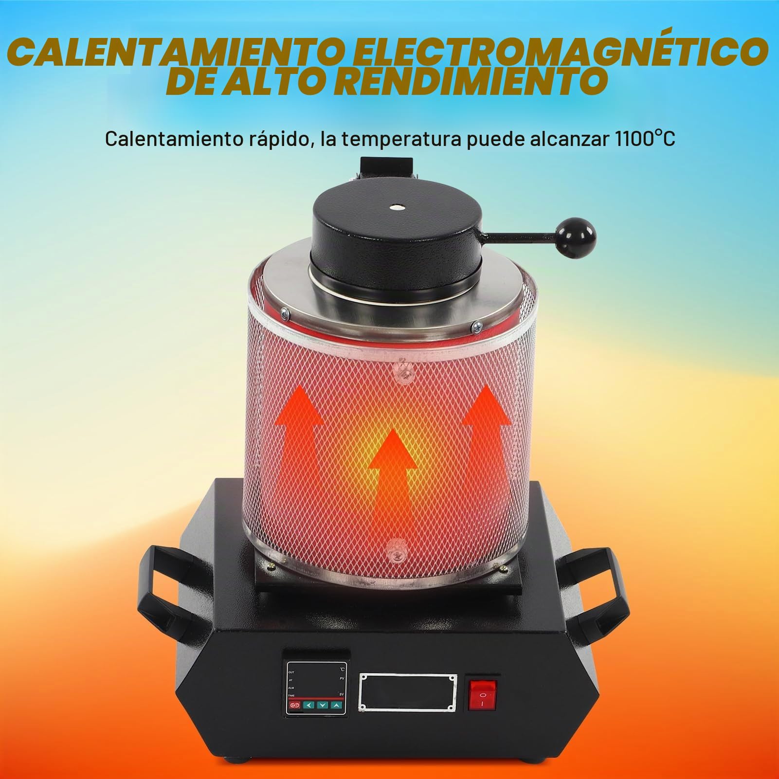 Horno de Fusión Digital para Metales Preciosos, 3 Kg, 1500-2000 W, con Crisol de Grafito