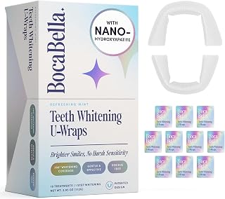 Teeth Whitening U-Wraps - 15% Hydrogen Peroxide & Nano-Hydroxyapatite - Enamel Safe for Sensitive Teeth - Up to 23 Shades Whiter - 10 Treatments