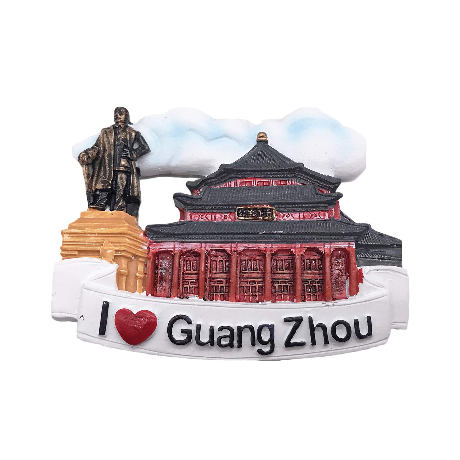 Wedarego Guangzhou China 3D Refrigerator Magnet Tourist Travel Souvenirs Handmade Resin Craft Magnetic Stickers Home Kitchen Decoration Fridge Magnet Collection Gift