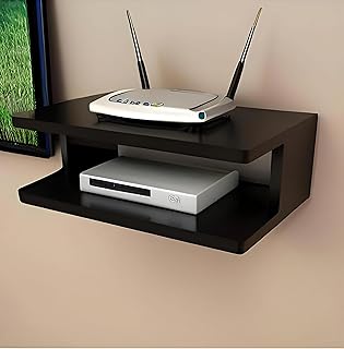Dime Store Engineered Wood Set Top Box Stand TV Stand WiFi Router Rack Wall Shelf for Living Room Stylish Hanging Rack Org...