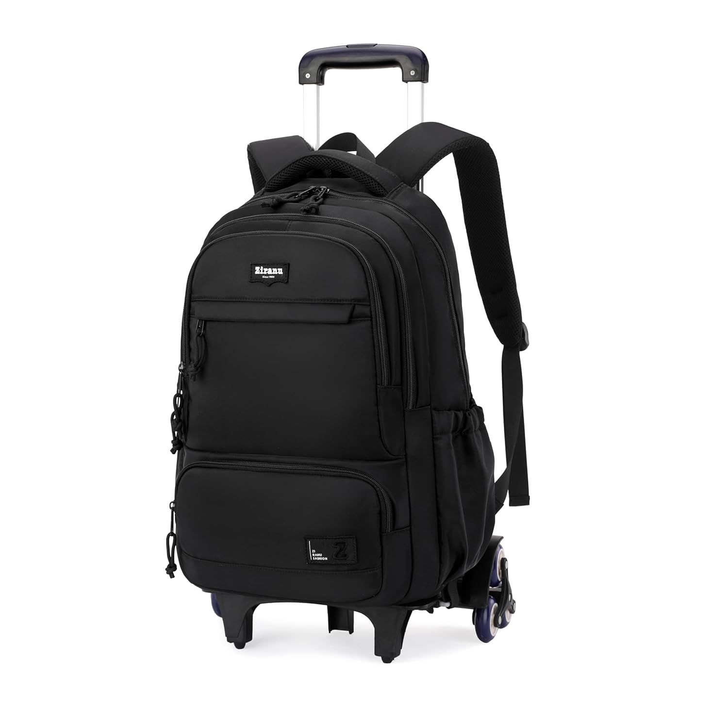 Rolling Backpack for Boys with Wheels Roller Backpack Wheeled School Bag for Teen Boys Black