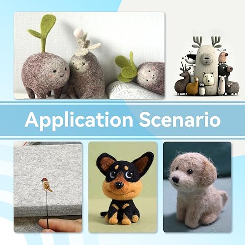 Miniatura 7 de WONVOC Tapete de fieltro de aguja, tapete de lana natural de 6 x 6 x 1 pulgadas, herramientas de fieltro de aguja con cunas de dedo y 40 pines