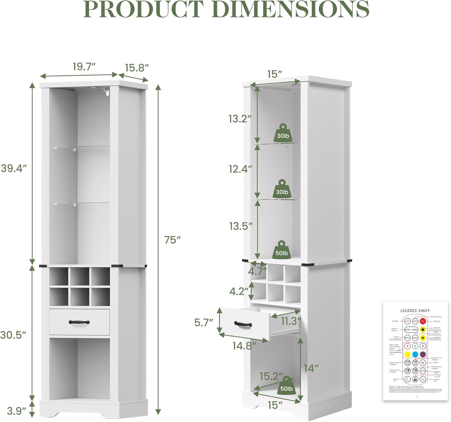 RoyalCraft Tall Storage Cabinet, White
