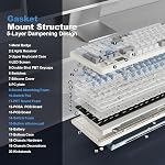 YUNZII IF99 Clavier de jeu mécanique sans fil avec Smart LCD Affichage, QMK/VIA Programmeurs BT/2.4G/USB-C Soude chaude montée à l'essence RGB 96% Mise en page pour Mac/Win (White, Zero Switch de Gateron)