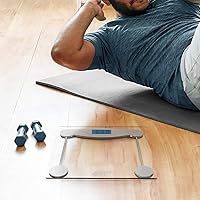 Vista 9 de Active Era Báscula digital de peso corporal, báscula de baño ultradelgada de alta precisión con vidrio templado, tecnología Step-on y pantalla