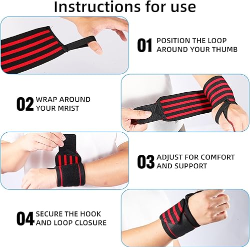 Miniatura 3 de Correas de soporte de muñeca y correas de elevación, diseño ajustable ultra elástico, equipo universal de soporte de muñeca para press de banca,