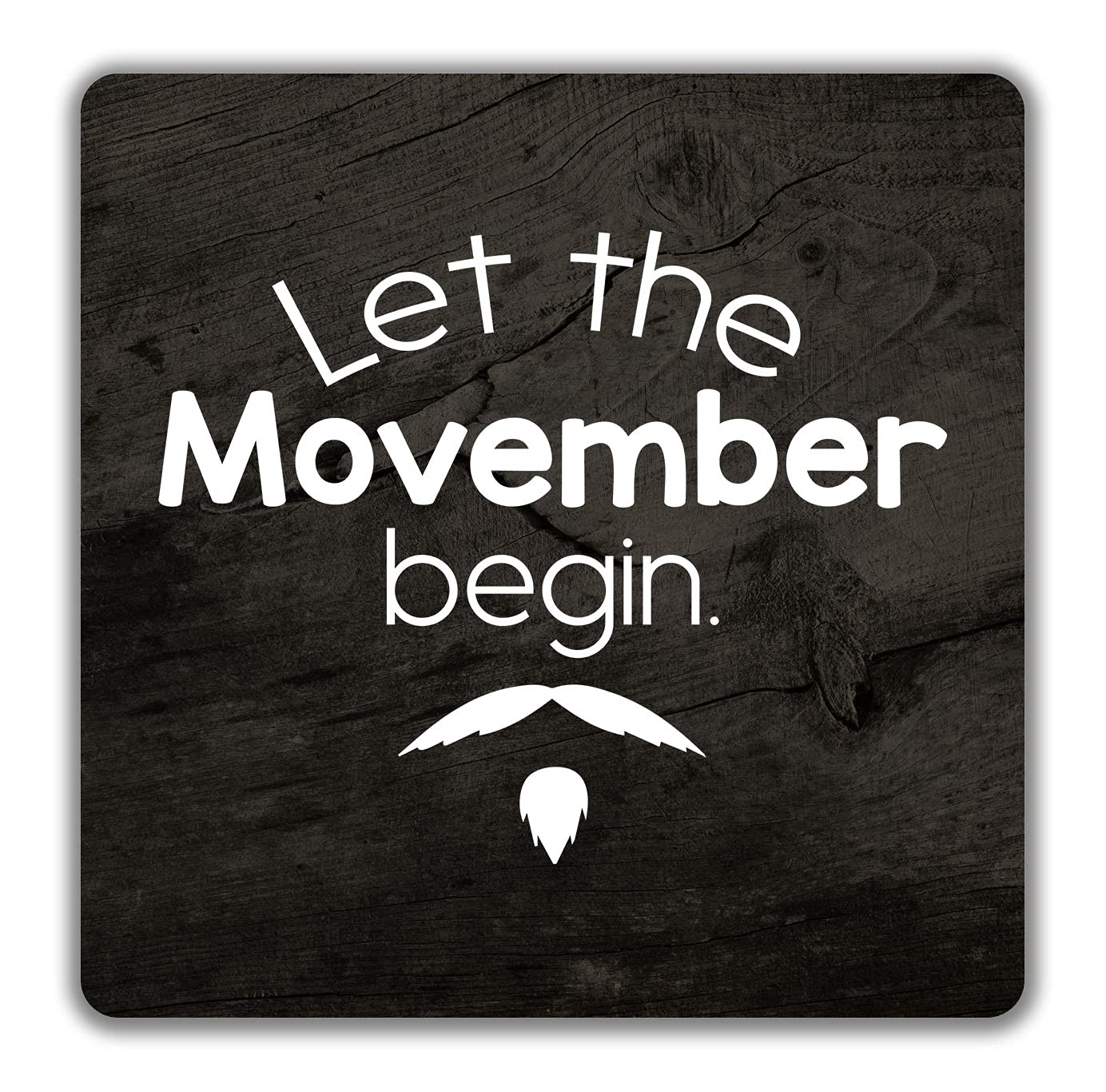 Shopagift Let The Movember Begin 2 Pack Coasters - 9cm x 9cm