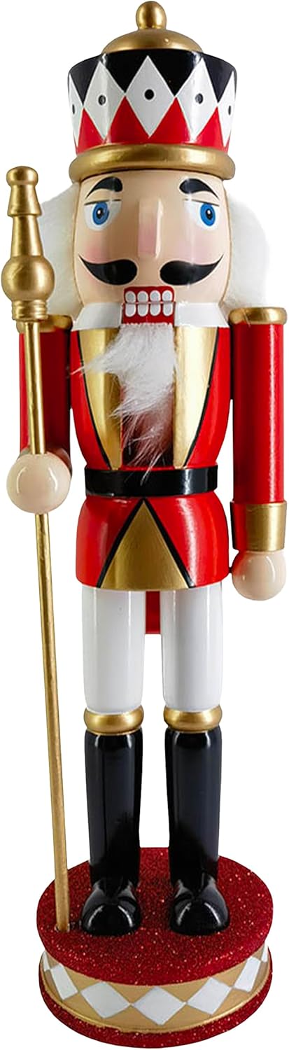 Nutcracker Ballet Gifts King of Diamonds Wooden Nutcracker Ballet Figures Decorations Ornaments, Christmas Holiday Decor, 14 inch