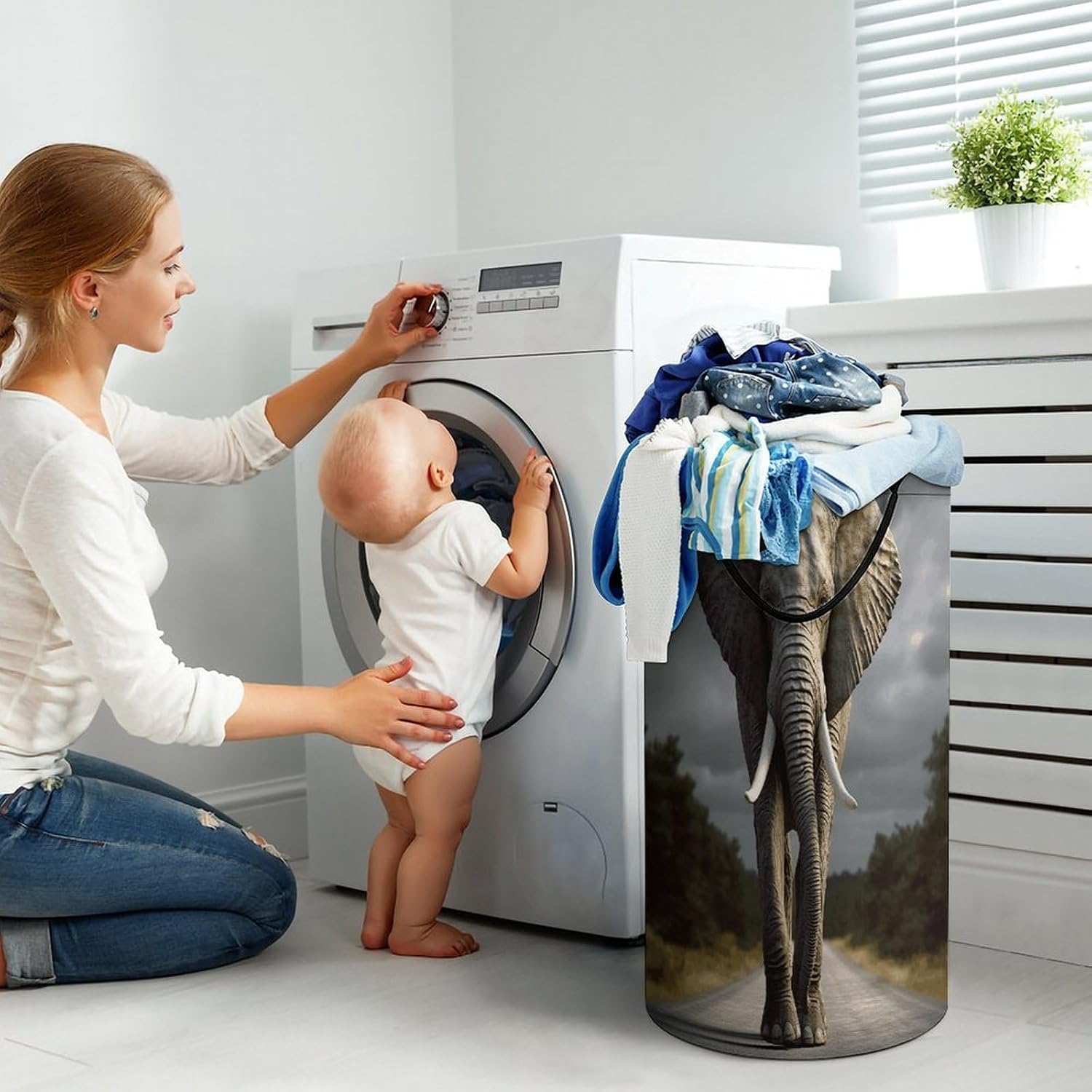 Dirty Clothes Basket Extra Large 110l Open Top Laundry Hamper With Portable Carry Handles, Foldable Waterproof Clothes Basket Spacious Laundry Bag For Bedroom Bathroom Laundry Room Dorm