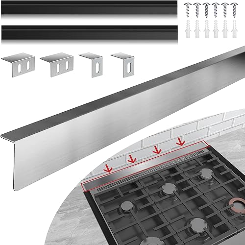 Miniatura 8 de Kit para rellenar hueco trasero de estufa deslizable de 30" W10113901A con 2 piezas de cubiertas de hueco de estufa de silicona, kit de moldura de