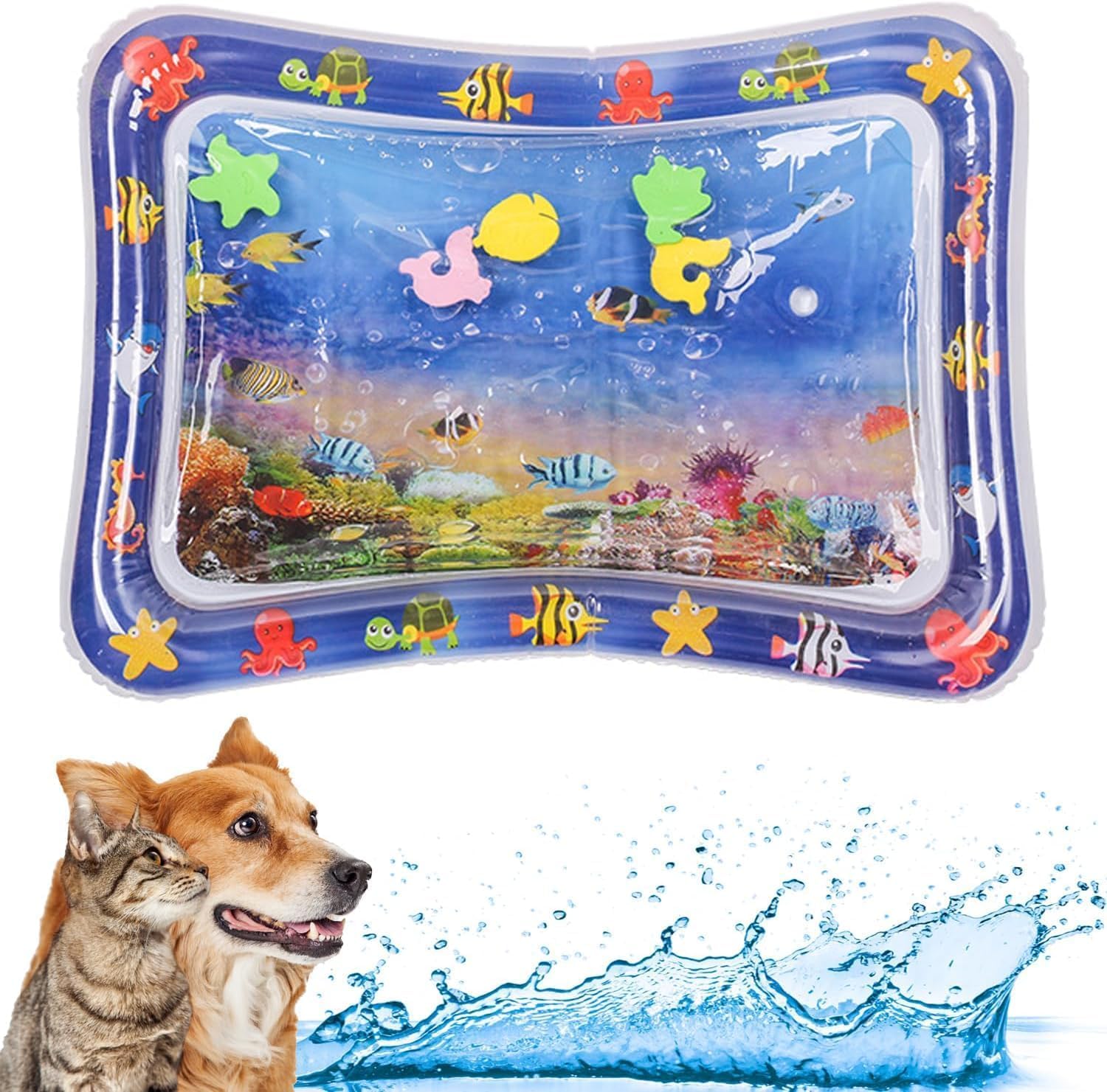 Alfombra Agua Bebe | Alfombra De Agua Inflable | Estera Refrescante para Gatos | Alfombra De Juego Acuática Interactiva | Tapete De Juego De Agua con Sensor para Juegos Interactivos De Mascotas