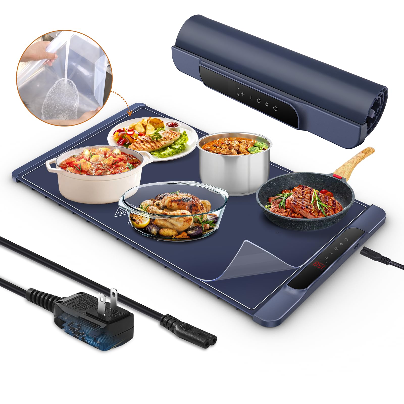 Tapis chauffant pour aliments et plateau électrique de chauffage multifonction