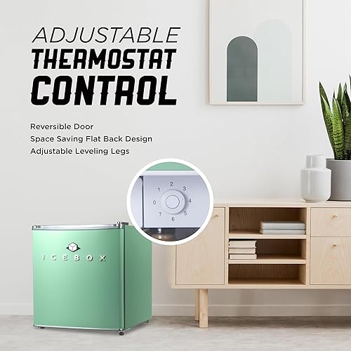 Miniatura 4 de ICEBOX Refrigerador compacto de 1.7 pies cúbicos, refrigerador pequeño certificado ENERGY STAR, mini refrigerador de una sola puerta con