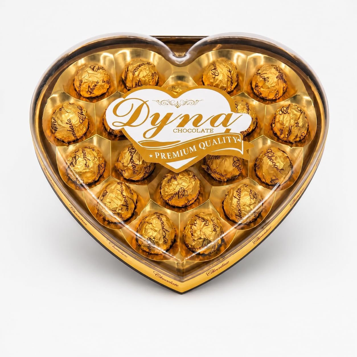 Dyna Chocolate Heart -18 12x198g | Chocolate Heart Candies | Valentine's Day Special | Romantic Gift Chocolates | Bulk Pack (2306)