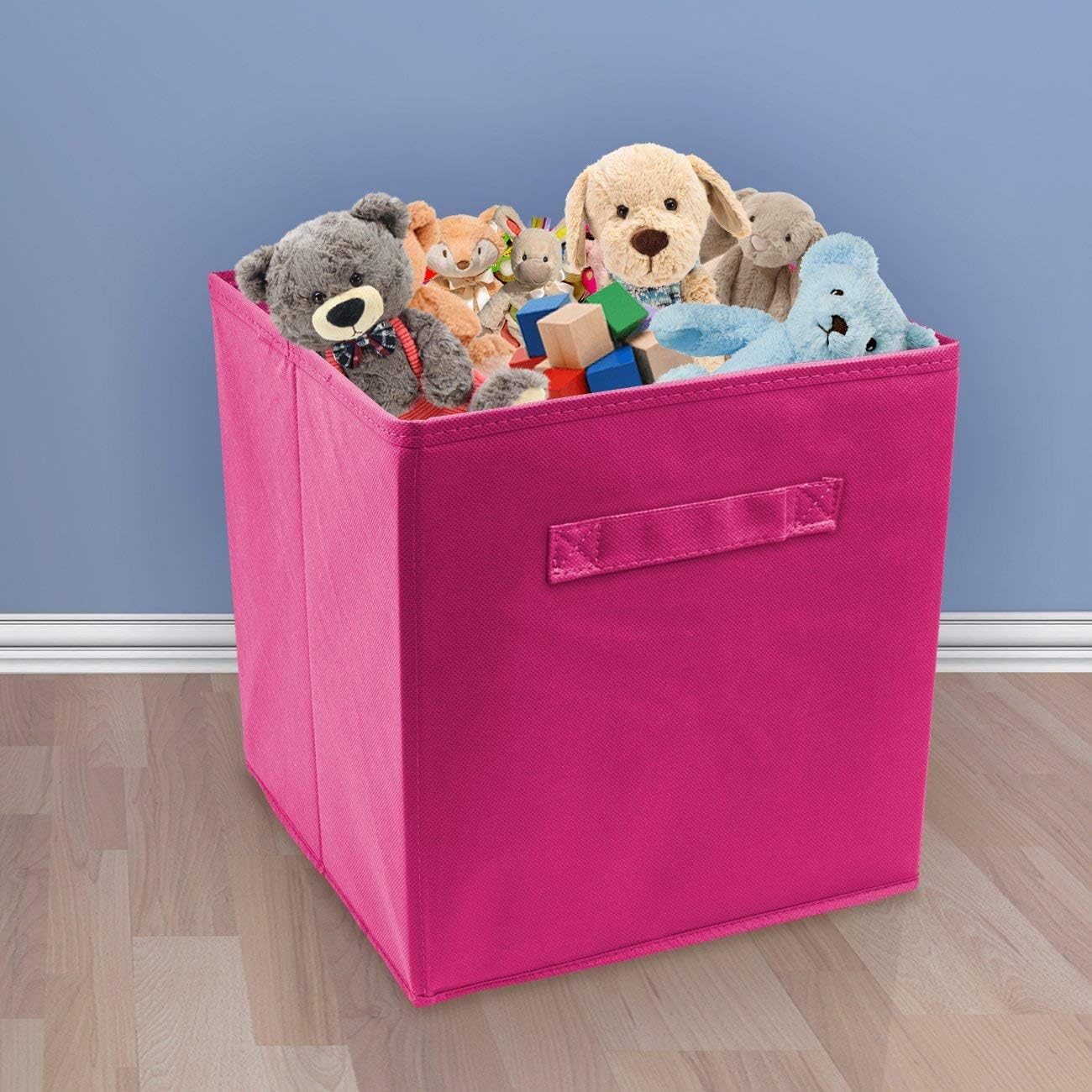 Sorbus Foldable Storage Cube Basket Bin - Great for Nursery, Playroom, Closet, Home Organization (Aqua, Pink, Orange, 18 Pack)