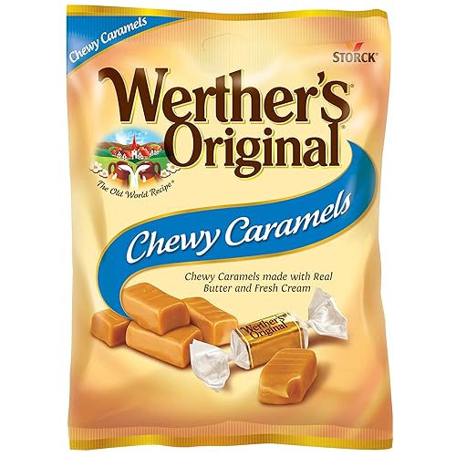 Werther's Original Caramelo masticable, bolsas de 5 onzas (paquete de 12)