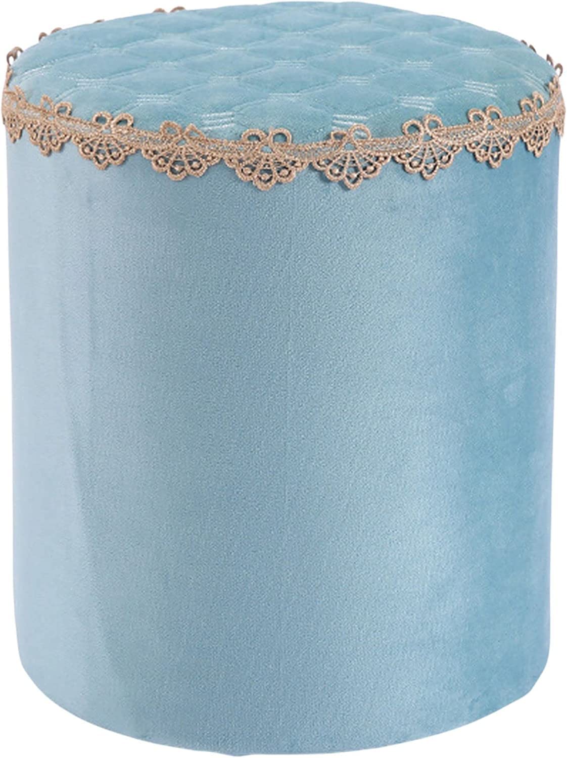 Tabouret de canapé empilable en tissu bleu gain de place