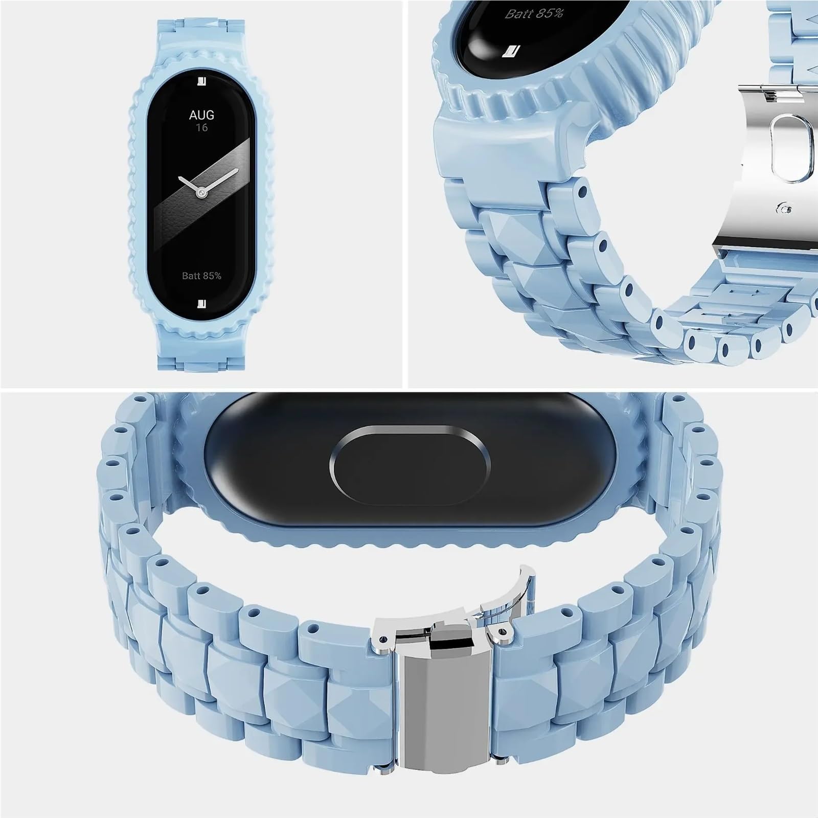 Przezroczysty plastikowy pasek do Xiaomi Mi Band 8 Sport PC opaska zastępcza bransoletka do smartwatcha MiBand 8 akcesoria