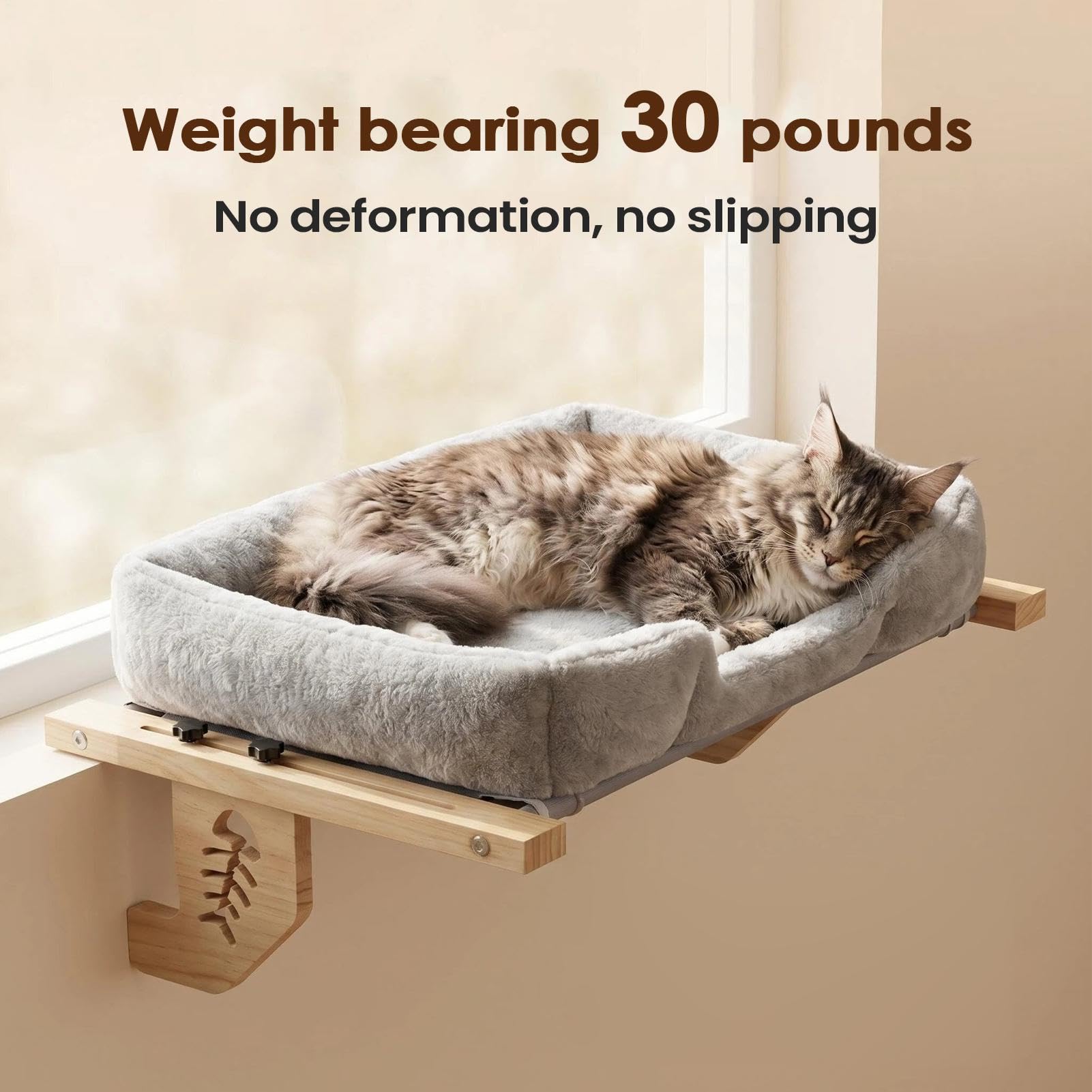 Cama De Ventana Para Gatos Asiento Para Tomar El Sol Con Cojín Peluche Y | Cojín De Alféizar Para Gatito Para Hogar Apartamento Alféizar Mesita De Noche Cajonera Armario