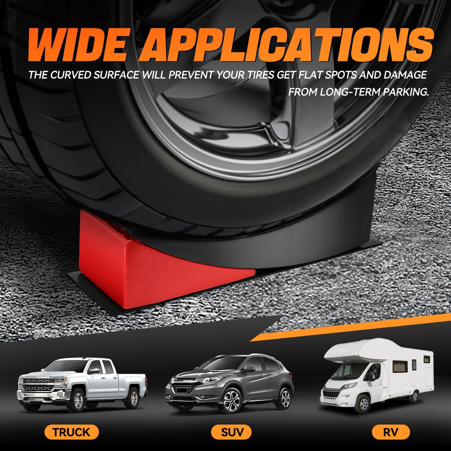 Auto Dynasty RV Leveling Blocks Ramp Kit, 2 Packs Camper Leveler with Red Chocks, Anti-Slip Mats and Carrying Bag, RV Accessories for Travel Trailer, 4" Lift Height, 27000 LBS Capacity, Black