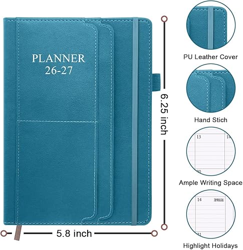 Miniatura 4 de Agenda 2024-2025  Agenda semanal y mensual desde julio de 2024 a diciembre de 2025, 5.8 x 8.25 pulgadas, agenda mensual de 18 meses, 14 páginas de