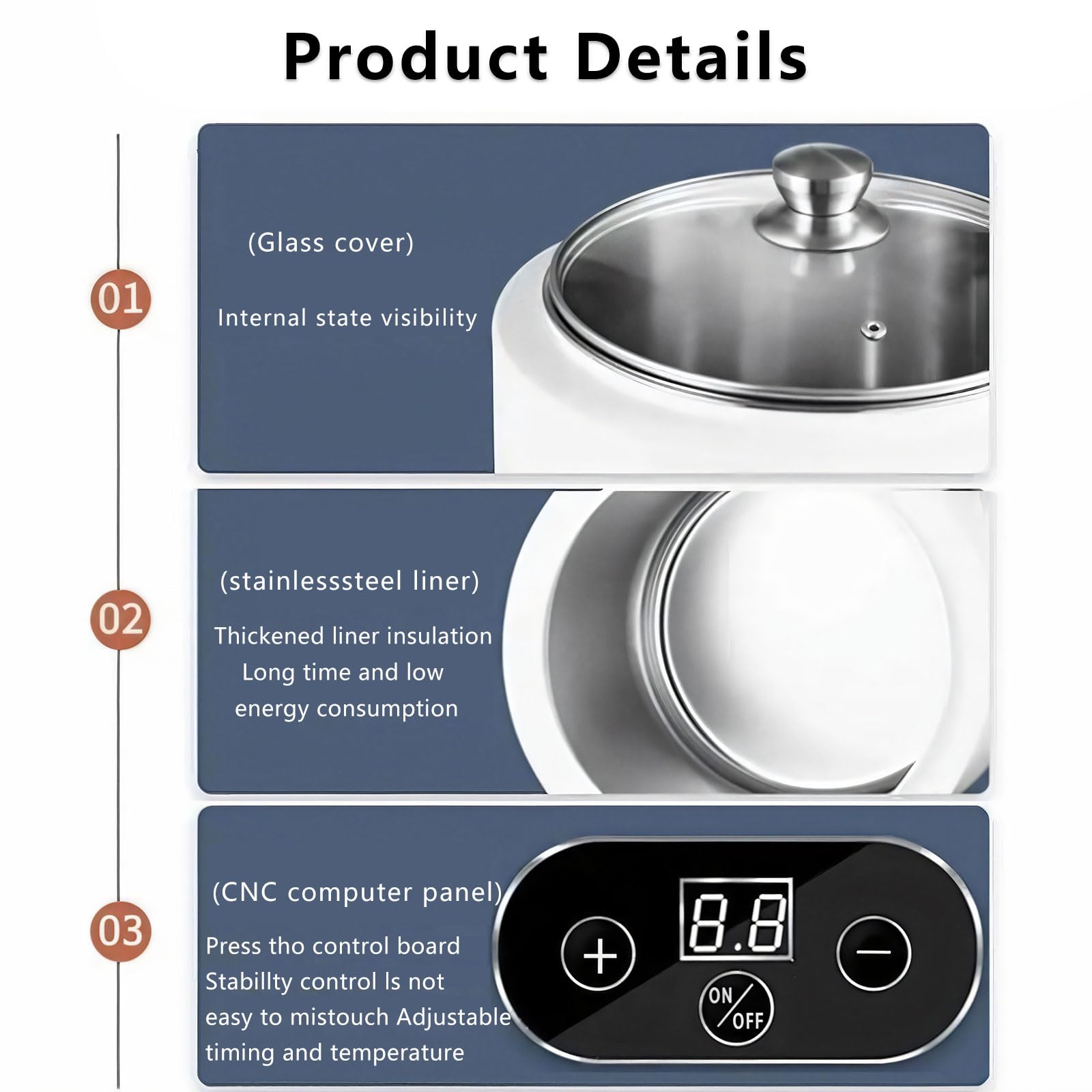 Fermentador de cocina multifuncional para yogur casero, vino de arroz y vinagre de frutas con control de temperatura, acero inoxidable de grado alimenticio XL