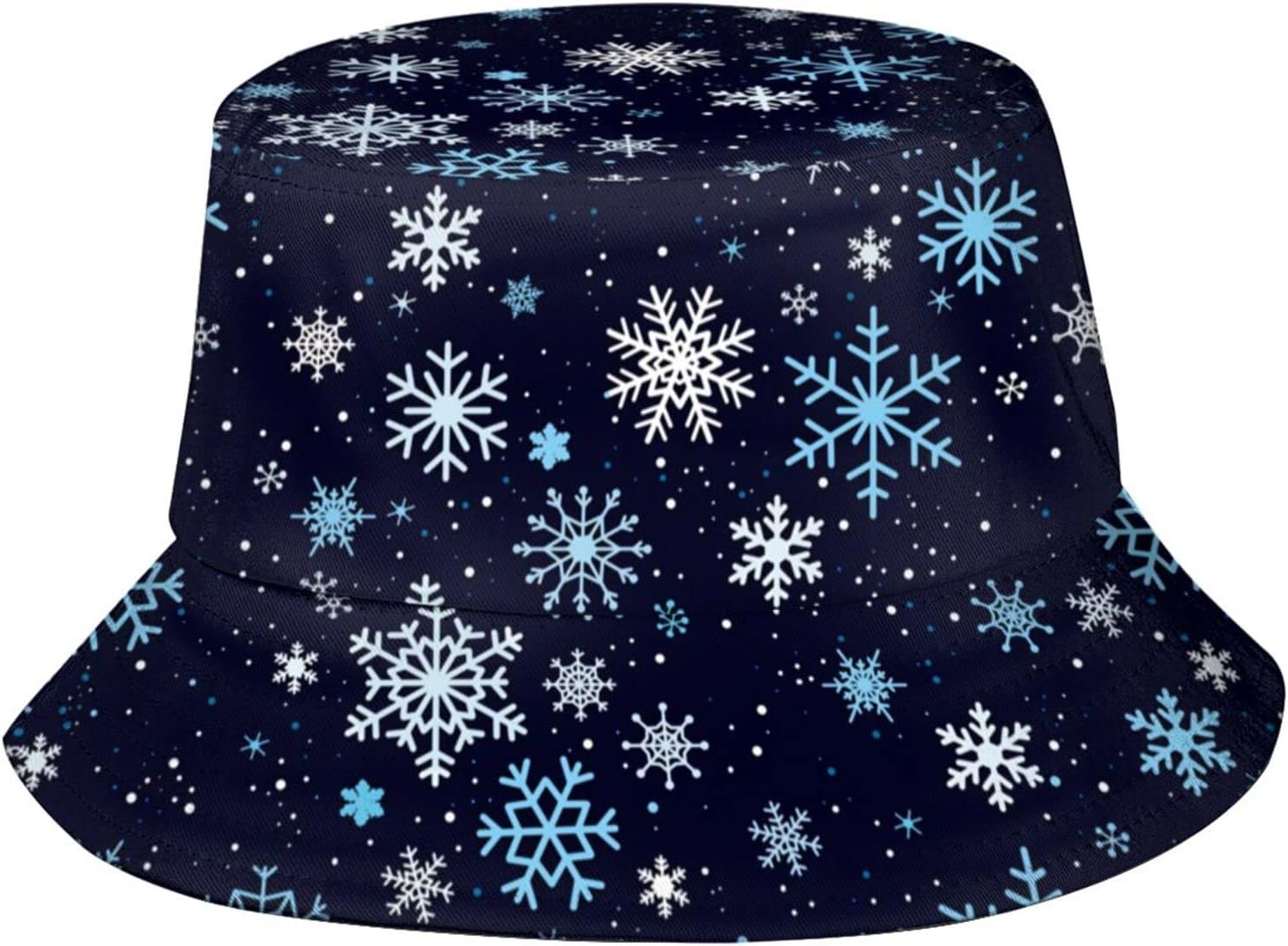 Christmas Red Snowflakes Pattern Bucket Hat Packable Fashion Fisherman Hat Travel Beach Sun Hat