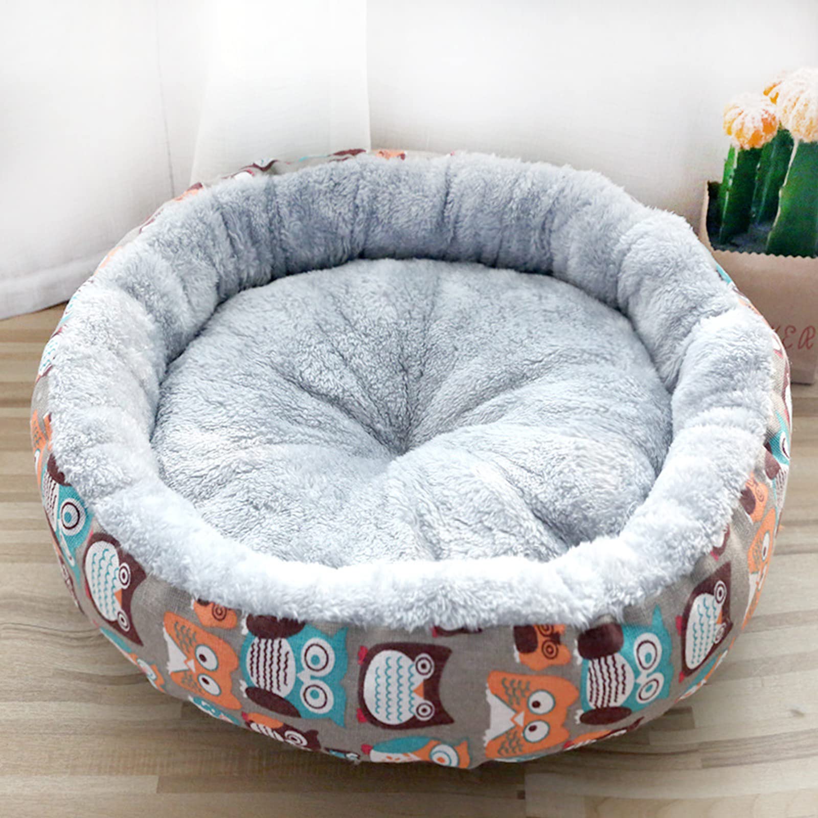 PETCUTE Haustierbett für Katzen und Hunde,Runde Donut Katzenbett Katzenkorb,Katzenkissen,Waschmaschinenfest Orthopädisches Hundebett für Kleine Hunde,Hundebett mit Rutschfestes Boden