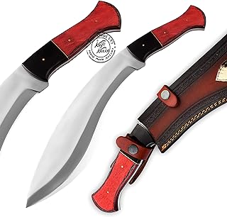 Custom Handmade Stainless Steel Kukri Bowie Hunting Knife, Fixed Blade Knife, Bowie Hunting Knife, Hunting Knife, Camping Knife, Bushcraft Knife, Knife with Premium Leather Sheath, KKH-40 - Knife Knation