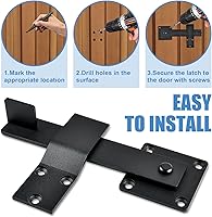 Vista 4 de Pestillo de puerta de valla abatible de granja de 6 pulgadas, 4 piezas de cerradura de puerta de granero resistente, cerradura de puerta rústica