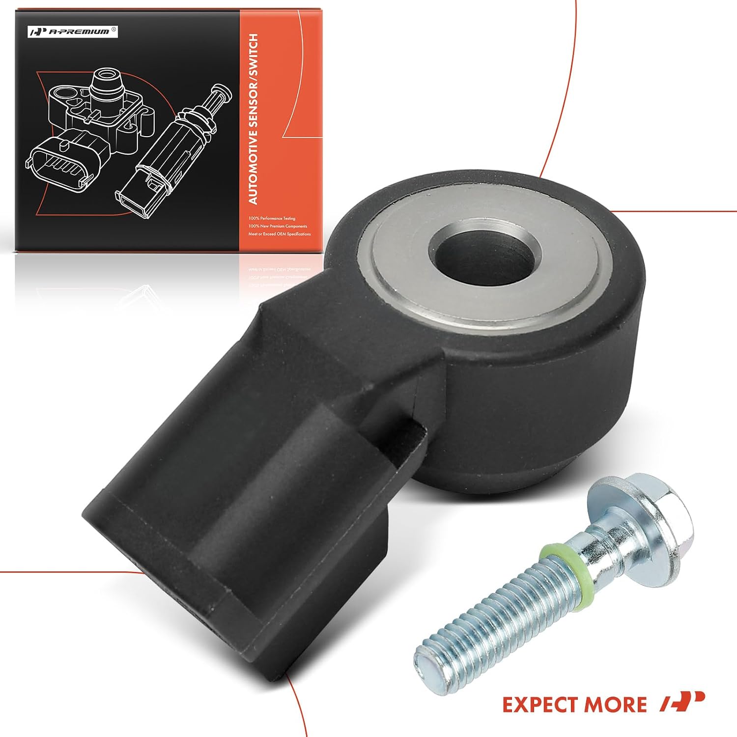 A-Premium Knock Detonation Sensor Compatible with Chevrolet, GMC, Buick, Cadillac & More - Express 1500, Silverado 1500, Malibu, Suburban, Tahoe, Sierra, Yukon, LaCrosse, Escalade, Replace# 12570125