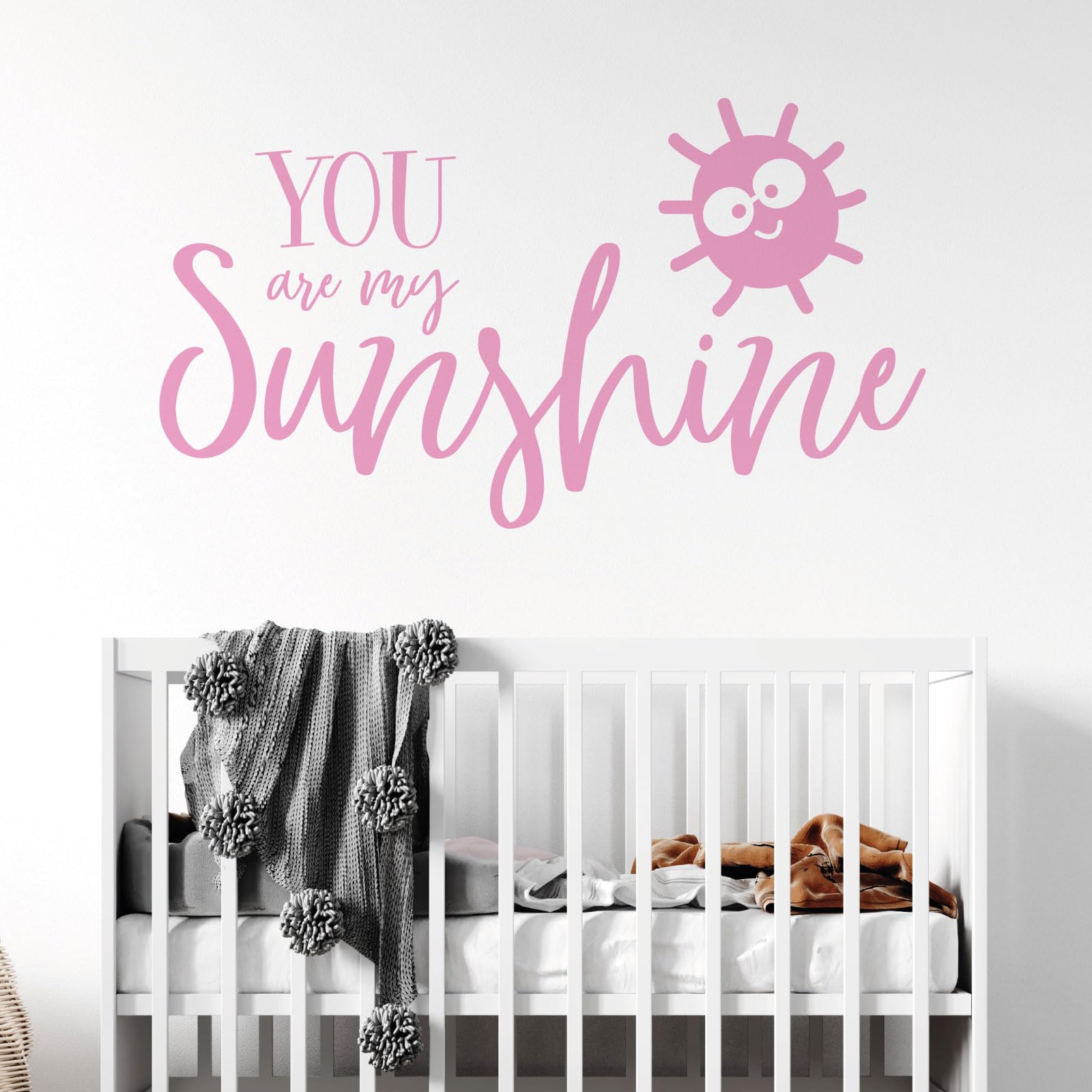 You are My Sunshine - Nursery Wall Sticker, Children Bedroom Wall Quote [Medium] [Pink]
