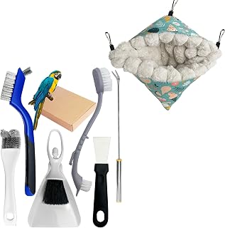 Upgrade 6PCS Cage Cleaner Set and Warm Bird Nest Bed S Size