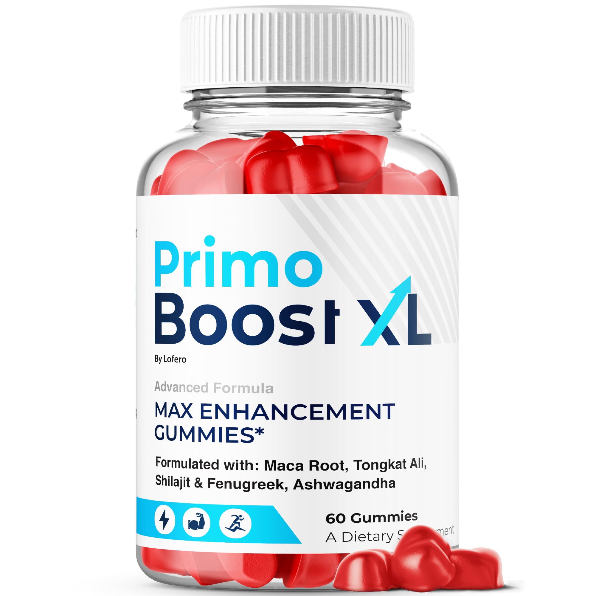 Primo Boost XL Gummies, PrimoBoostXL Performance Gummys Premium Quality Daily Energy Gummy For Men Vitamins All Natural Health Supplements Healthy Boost Wellness Formula Workout Gummi (60 Gummies)