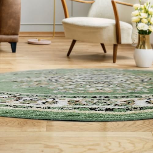 Vista 90 de Antep Rugs - Alfombra oriental de 6x9 con medallón tradicional para interior Siesta (beige negro, 6 pies 7 pulgadas x 9 pies)