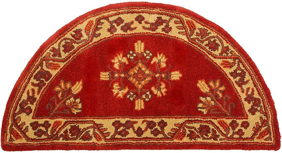 Minuteman International Vermillion Jardin Wool Hearth Rug, Half Round