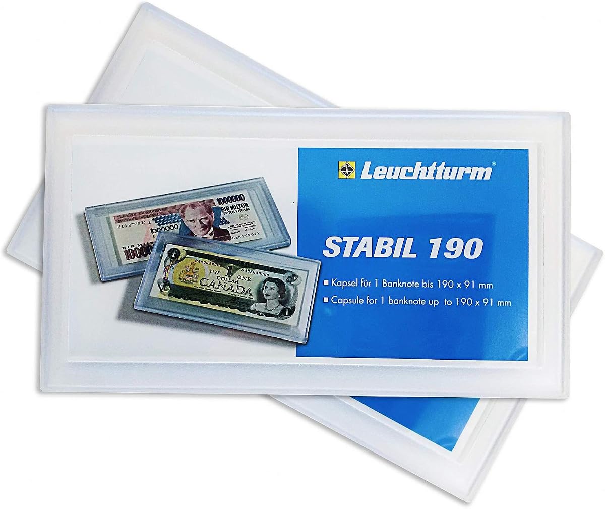 Lighthouse Clear Snaplock Currency Holder for Large Size Notes up to 7-1/2" X 3-1/2"